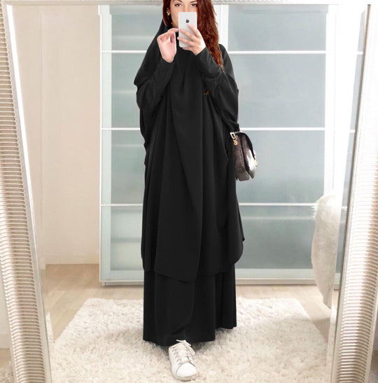 Damen Elegantes Maxikleid mit weit ausgestellten Ärmeln und fließendem Schnitt EB
