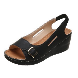 Damen Wedge-Sandalen mit komfortablem Riemchendesign EB