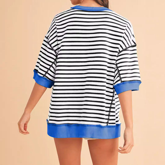 Damen Oversized Streifenpullover EB