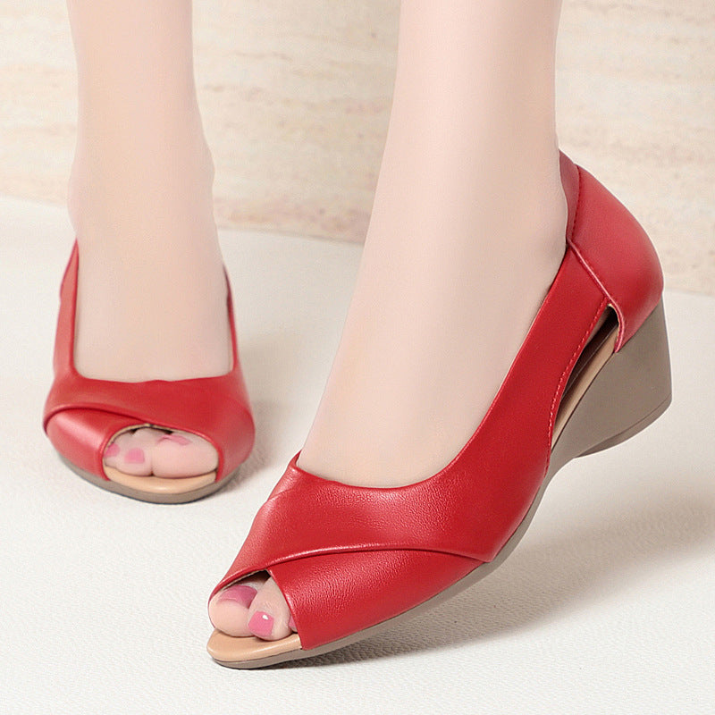 Damen offene Wedgeschuhe mit modischem Schnitt und komfortablem Fußbett EB