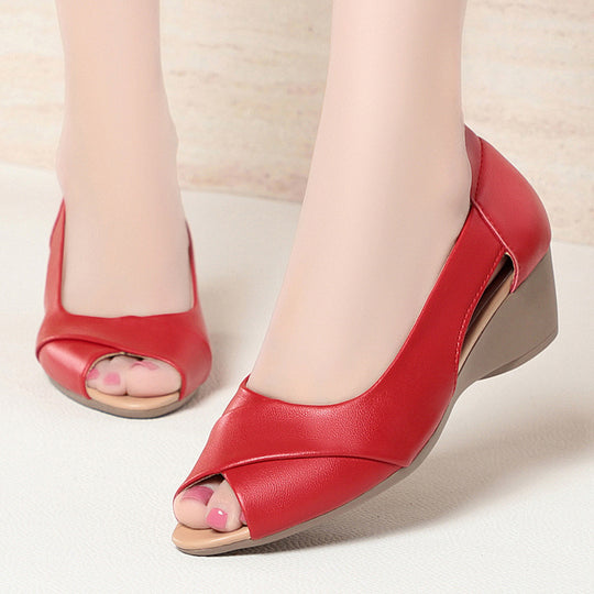 Damen offene Wedgeschuhe mit modischem Schnitt und komfortablem Fußbett EB