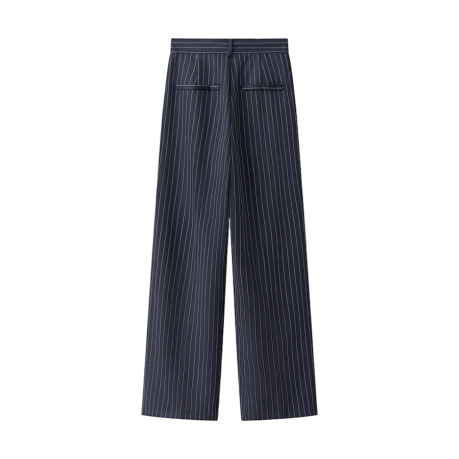 Damen Hochtaillierte Stoffhose mit elegantem Streifenmuster EB