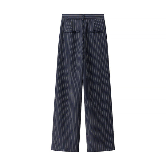 Damen Hochtaillierte Stoffhose mit elegantem Streifenmuster EB
