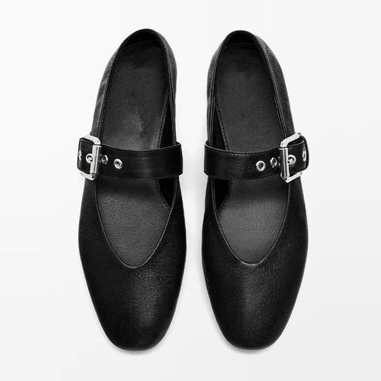Damen elegante Mokassins mit modischer Schnallenverzierung EB