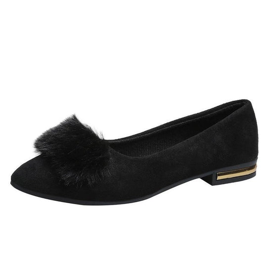 Damen Ballerinas mit dekorativem Pelzdetail EB