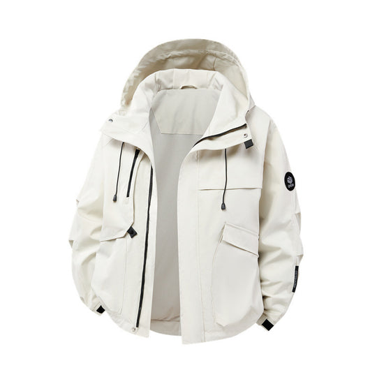 Herren technische Outdoor-Jacke mit Material und zahlreichen Reißverschlusstaschen EB