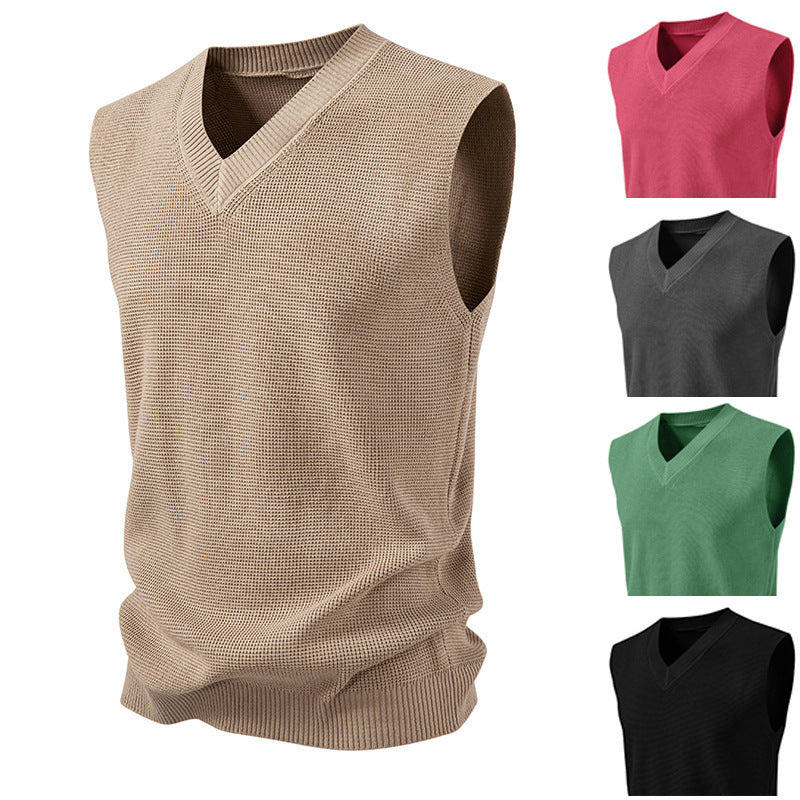 Herren ärmelloser Pullover im strukturierten Design EB