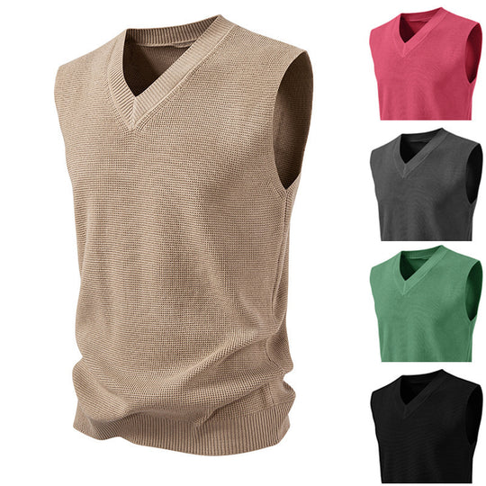 Herren ärmelloser Pullover im strukturierten Design EB