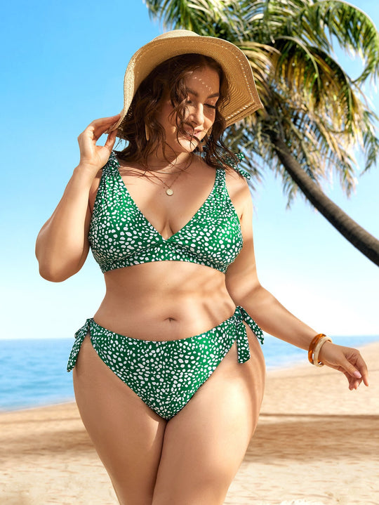 Damen Triangel-Bikini-Set mit verspieltem Knotendesign EB