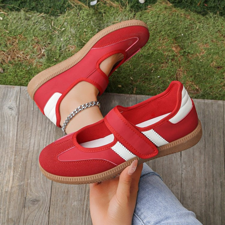 Damen Mary-Jane-Sneaker mit Klettverschluss, leichter Profilsohle und Komfortfußbett EB