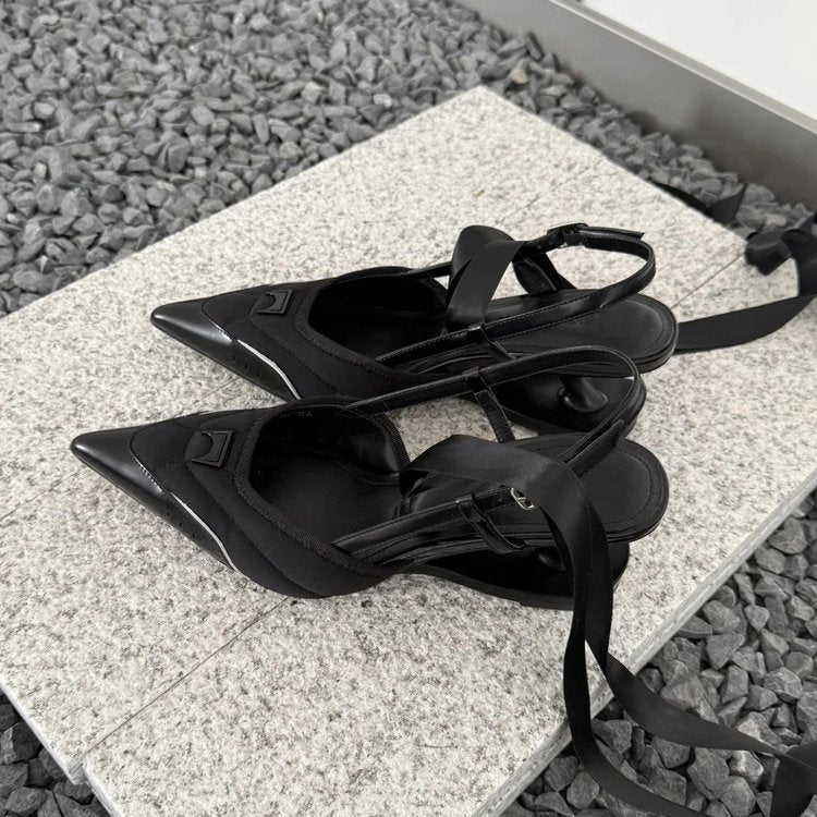 Damen elegante Sling-Ballerinas mit modischer Schnallenverzierung EB