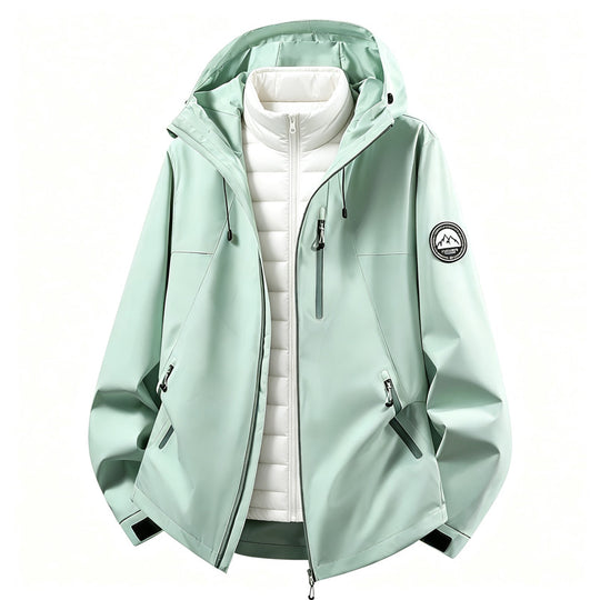 Damen kombinierbare Softshell Outdoorjacke mit abnehmbarer Steppinnenjacke EB