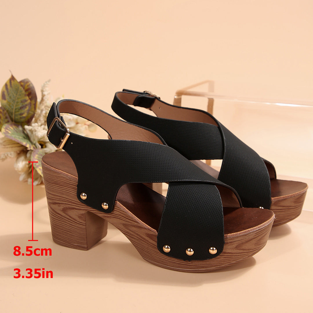 Damen Sandalen mit Holzabsatz EB