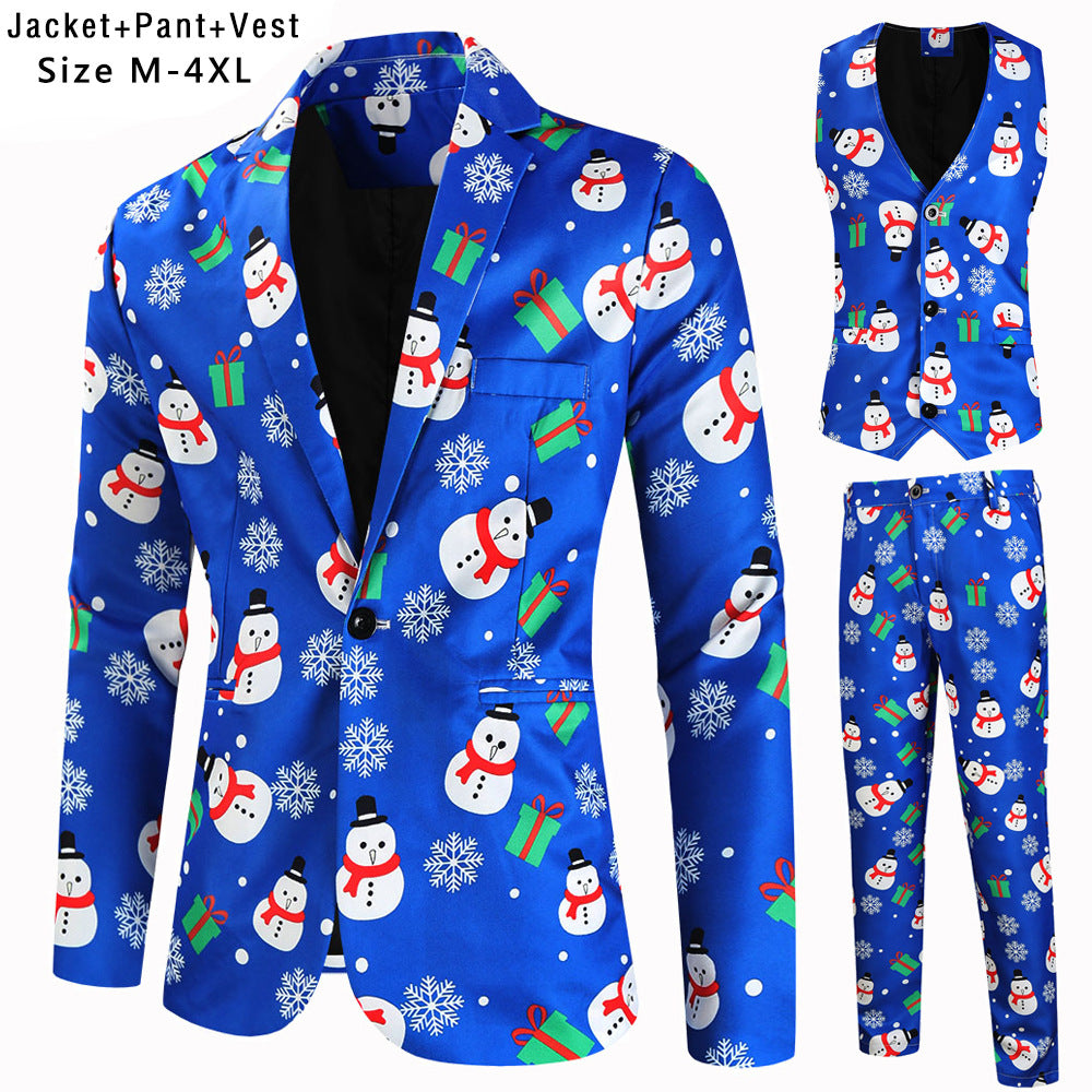 Damen festliches Anzug-Set mit luxuriösem Weihnachtsmuster EB