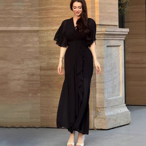 Damen Elegantes Maxikleid mit fließendem Schnitt und raffinierten ärmellosen Akzenten EB