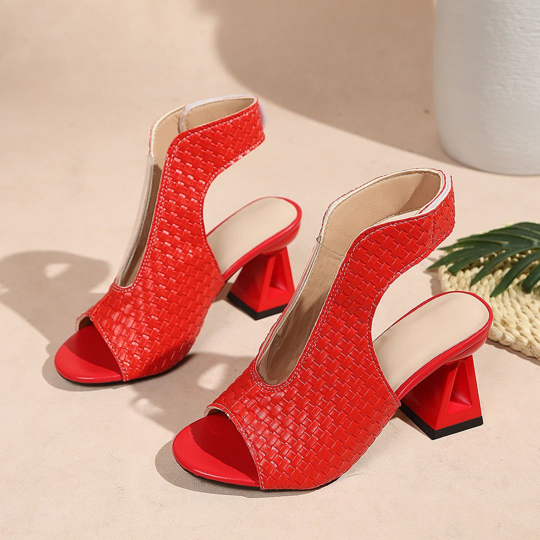 Damen Plateau-Pumps mit elegantem Riemendesign und rechteckigem Absatz EB