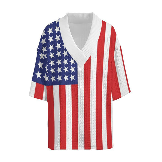 Herren lässiges Oberteil mit amerikanischem Flaggenmuster und modernem Schnitt EB