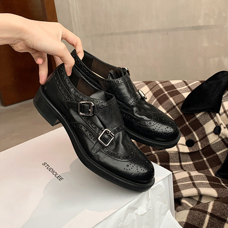Damen modische Mokassins mit eleganter Schnallenapplikation EB