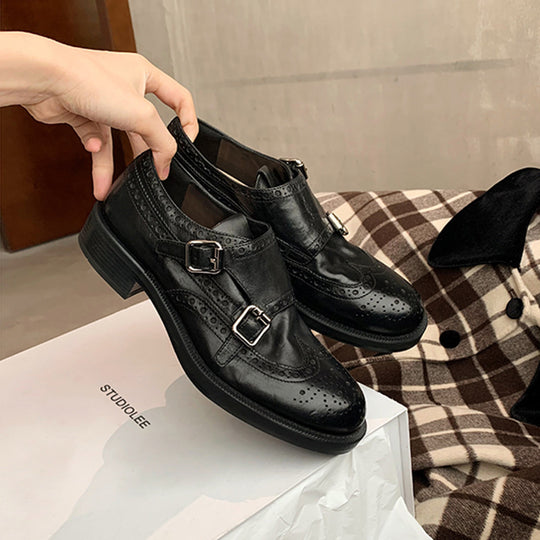 Damen modische Mokassins mit eleganter Schnallenapplikation EB