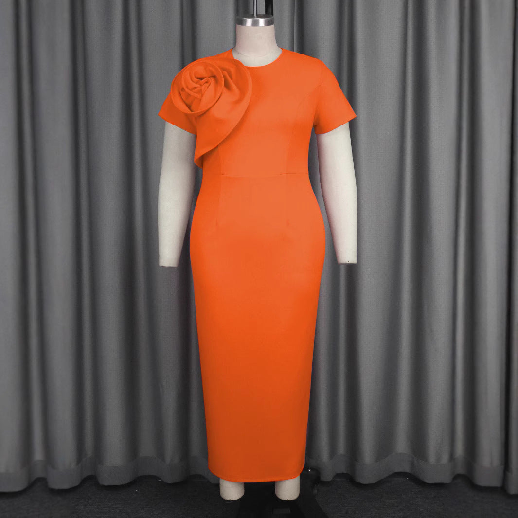 Damen Elegantes Maxikleid mit floralem Rüschendetail EB