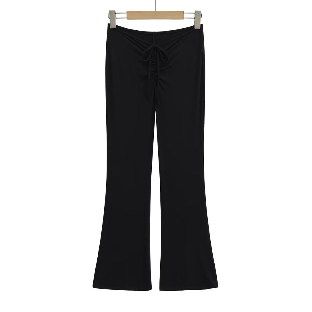 Damen Leggings mit verstellbarem Taillenzug und schickem Flared-Schnitt EB