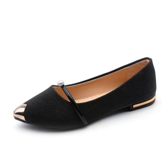 Damen Ballerinas mit funkelndem Glitzermaterial und eleganter Applikation EB