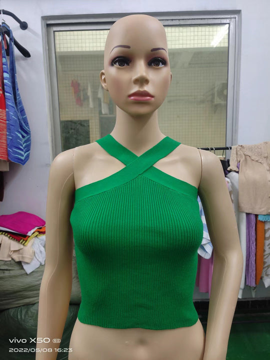 Damen Crop-Top mit schickem Kreuz-Trägerdesign EB