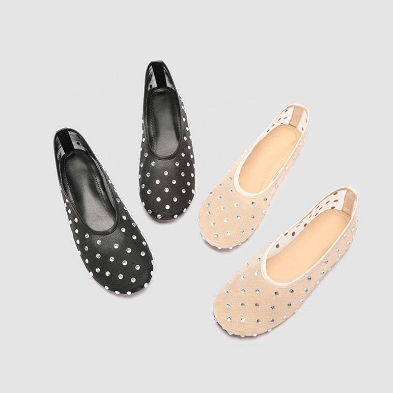 Damen Ballerinas mit modischem Strassdesign EB