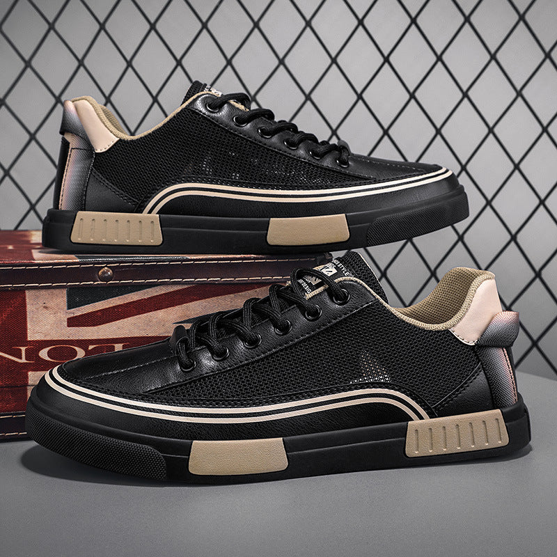 Unisex leichte Retro-Cupsohlen-Sneaker mit atmungsaktivem Mesh, gepolstertem Komfortfußbett und griffiger Gummilaufsohle EB