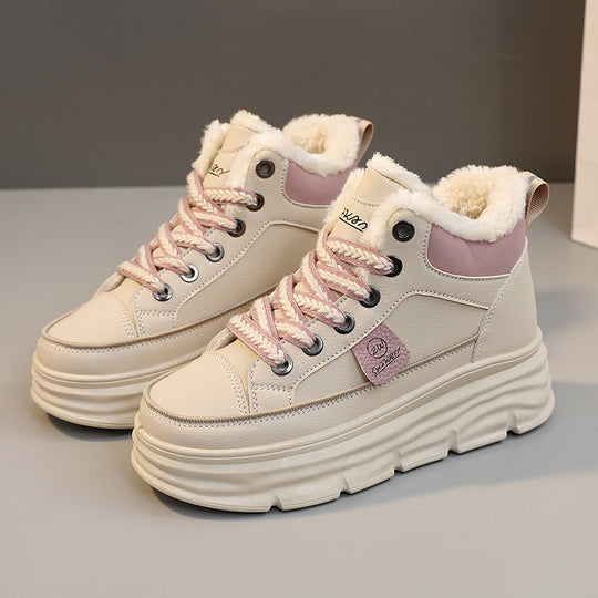 Damen Winterliche High-Top Sneakers mit luxuriösem Fleece-Futter EB