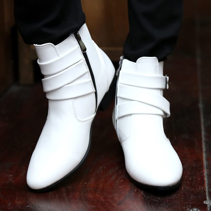 Damen modische Stiefeletten mit elegante Schnallen und strapazierfähigem Obermaterial EB
