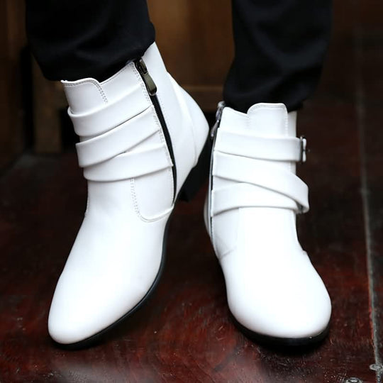 Damen modische Stiefeletten mit elegante Schnallen und strapazierfähigem Obermaterial EB