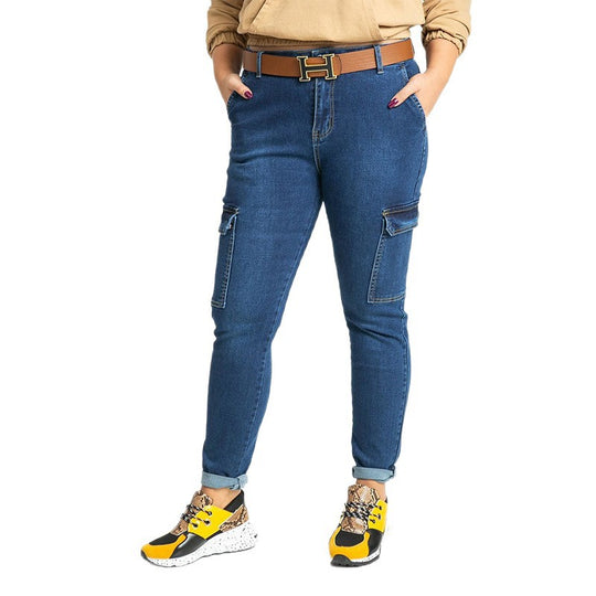 Damen Cargo-Jeans mit modischen Taschen und angesagtem Skinny-Schnitt EB