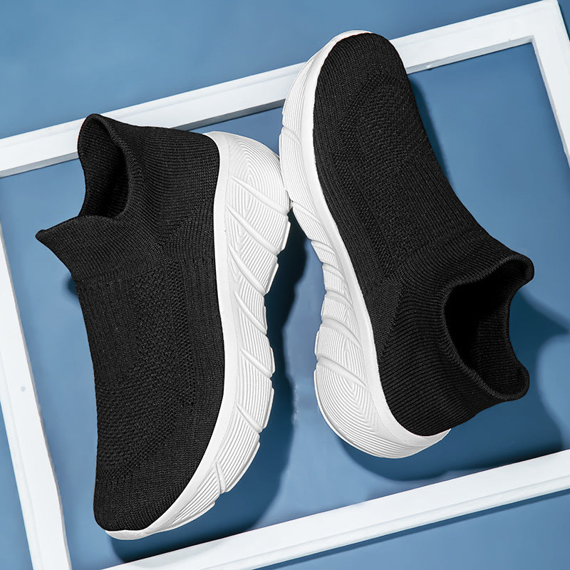 Damen Bequeme Sneaker mit elastischem Strickoberteil EB