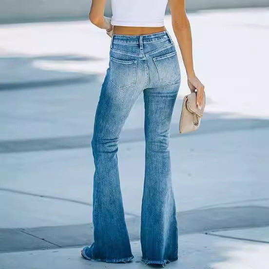 Damen Flared Jeans mit hohem Bund für einen eleganten Look EB