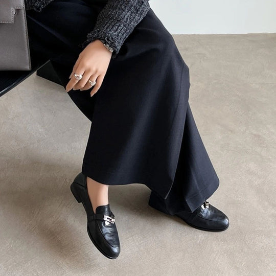 Damen Elegante Mokassins mit modischem Schnallen-Detail EB