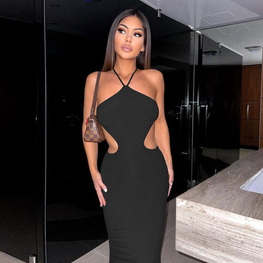 Damen Maxikleid mit eleganten Ausschnitten und verführerischem Schnitt EB