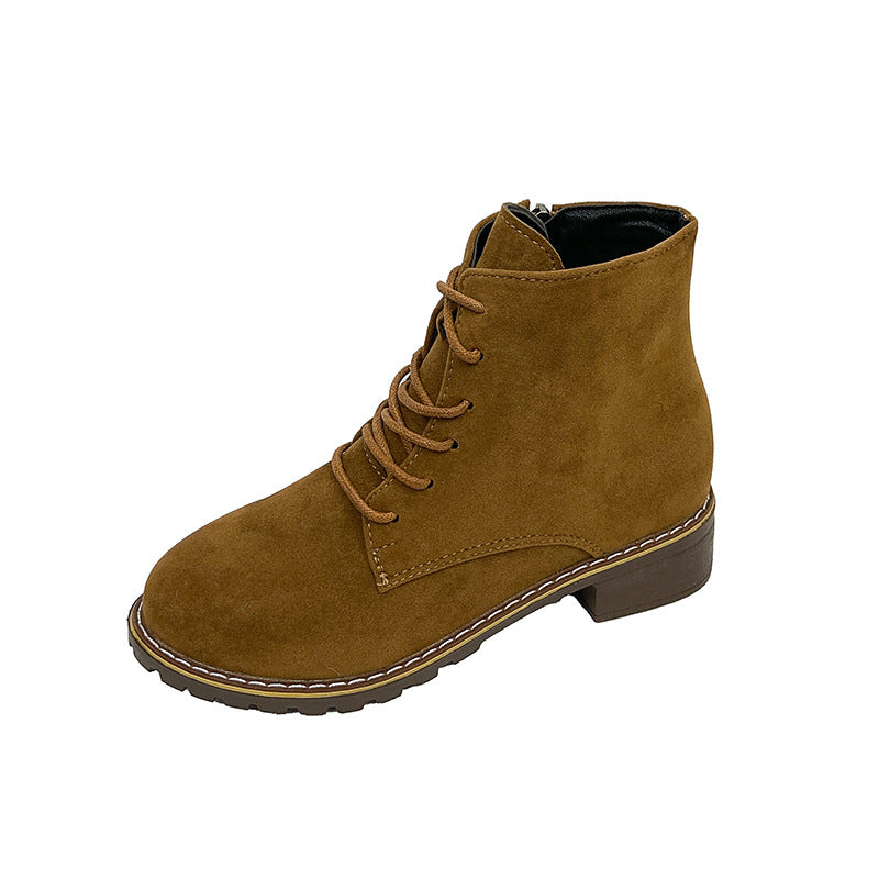 Damen modische Ankle-Stiefel aus Wildleder mit zusätzlichem Reißverschluss und leichter Profilsohle EB