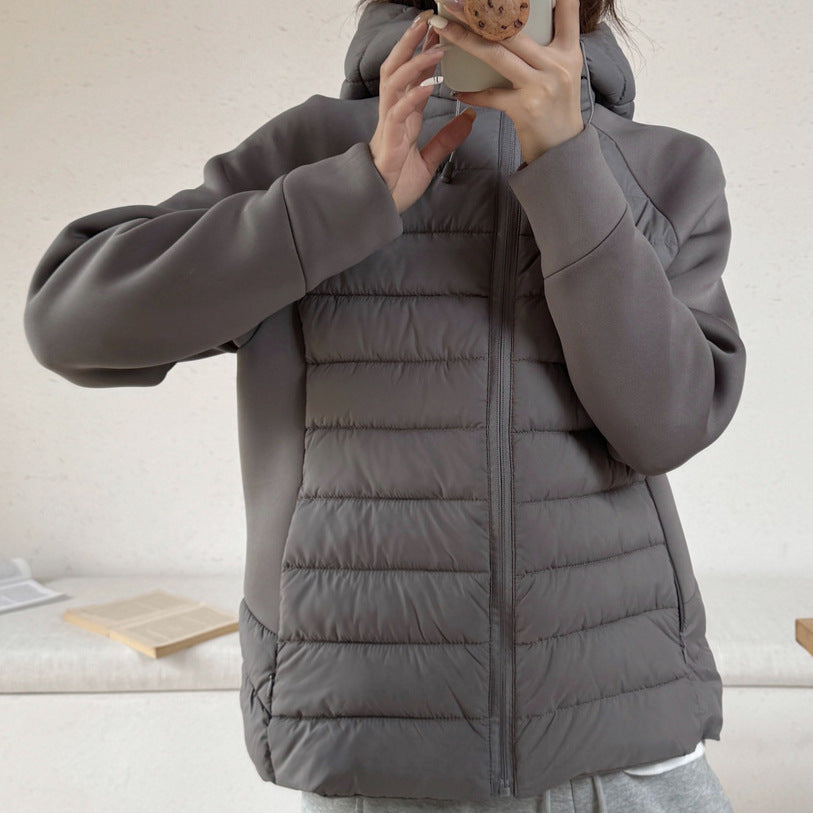 Damen Innovative Hybridjacke mit hohem Kragen und abnehmbarer Kapuze EB