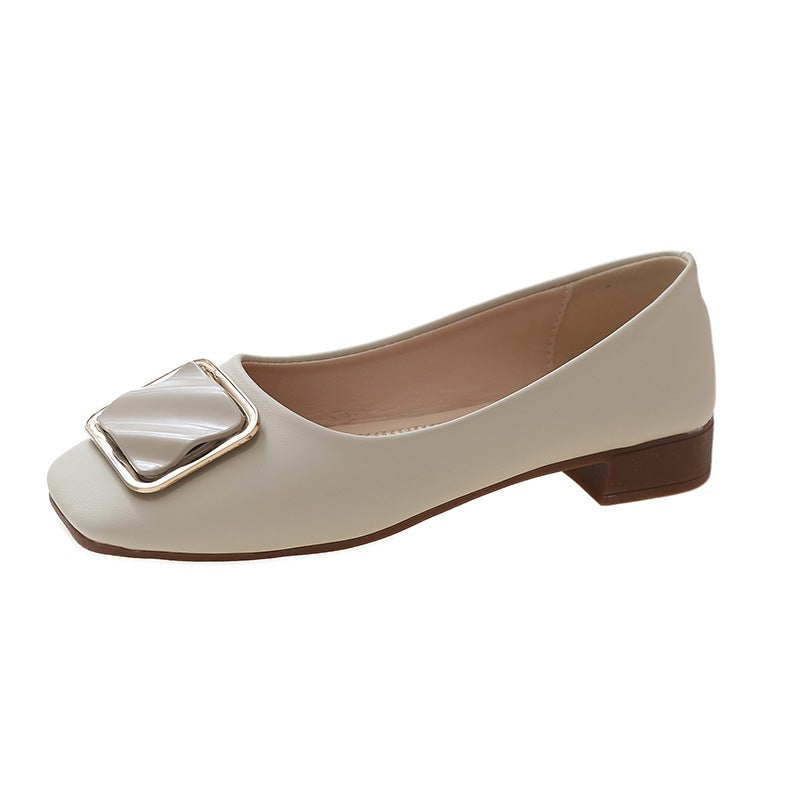 Damen elegante Ballerinas mit modischem Quadrat-Detail EB