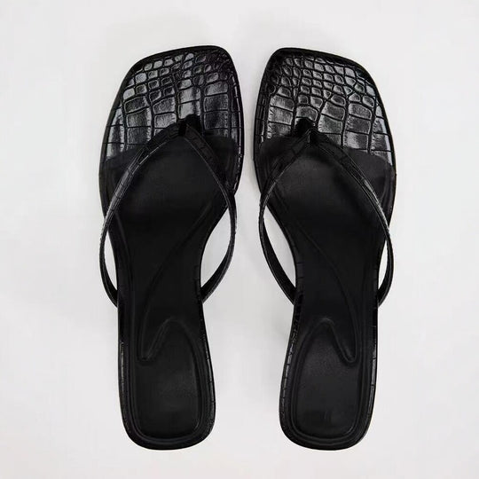 Damen Elegante Riemchen-Sandalen mit Kroko-Prägung EB