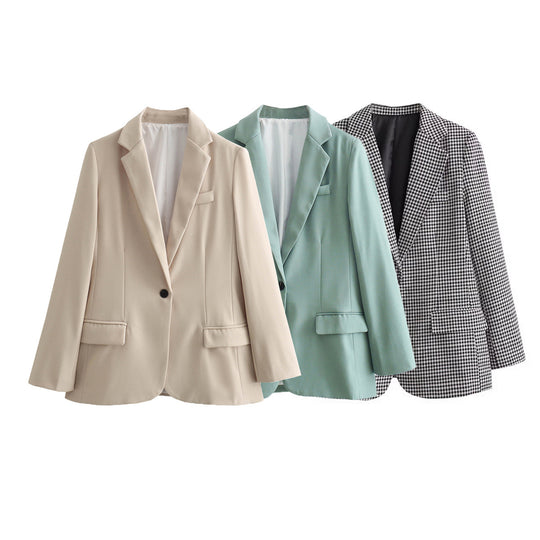 Damen elegante Blazerjacke mit modernem Schnitt und praktischen Taschen EB