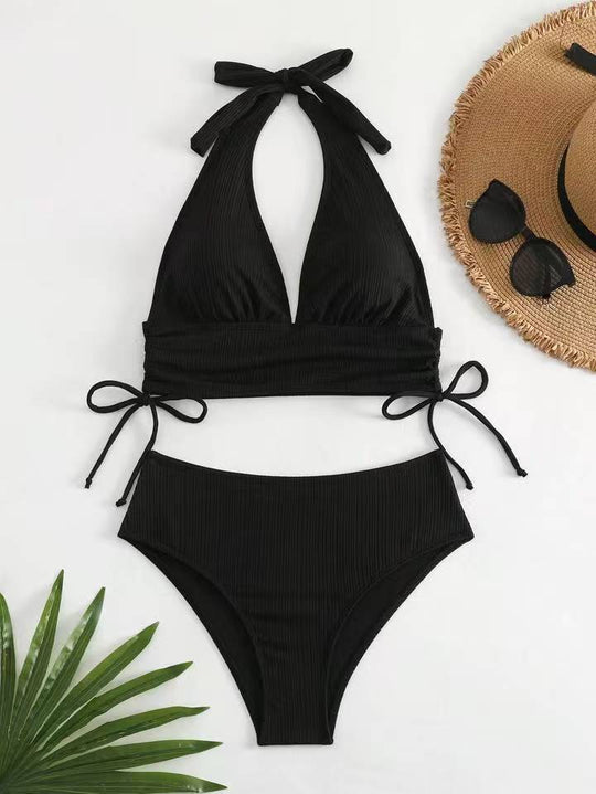Damen Triangel-Bikini mit modischem Wickel-Design EB