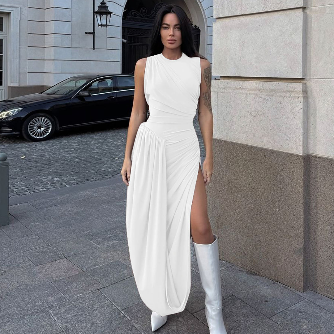 Damen Elegantes Maxikleid mit raffiniertem Wickeldesign EB