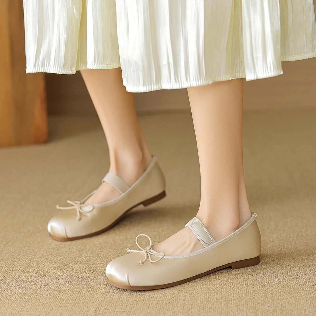 Damen Ballerinas mit verstellbarem Riemen und elegantem Schleifendesign EB