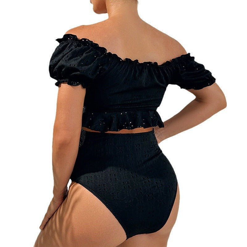 Damen Umstandsbikini mit off-shoulder Oberteil und rüschendem Design EB
