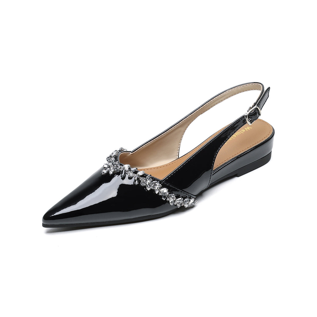 Damen Slingback-Pumps mit funkelndem Strassbesatz und elegantem Design EB
