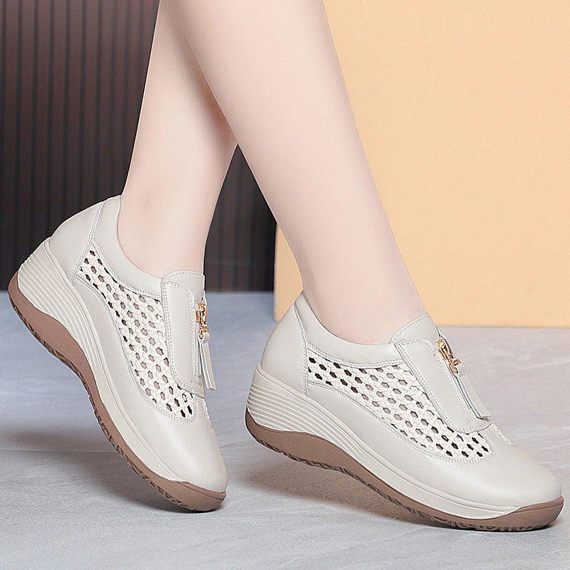 Damen Komfortable Slip-On Sneaker mit Atmungsaktivem Netzdesign und Bequemem Fußbett EB