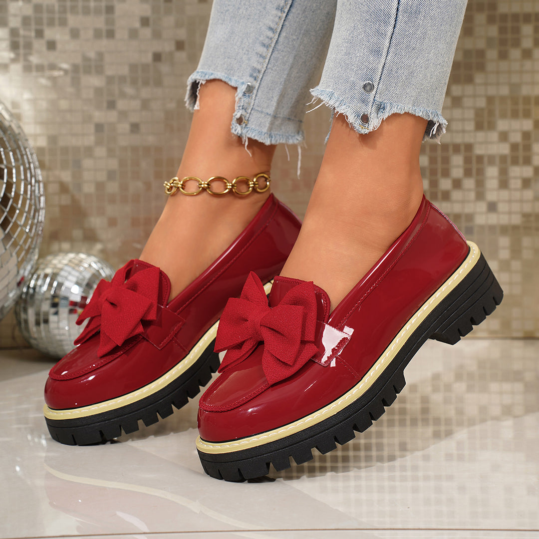 Damen Slipper mit voluminösem Schleifendetail und robuster Sohle EB