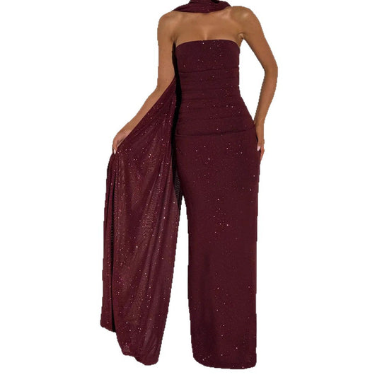 Damen Glamouröses Abendkleid mit schimmernden Details EB